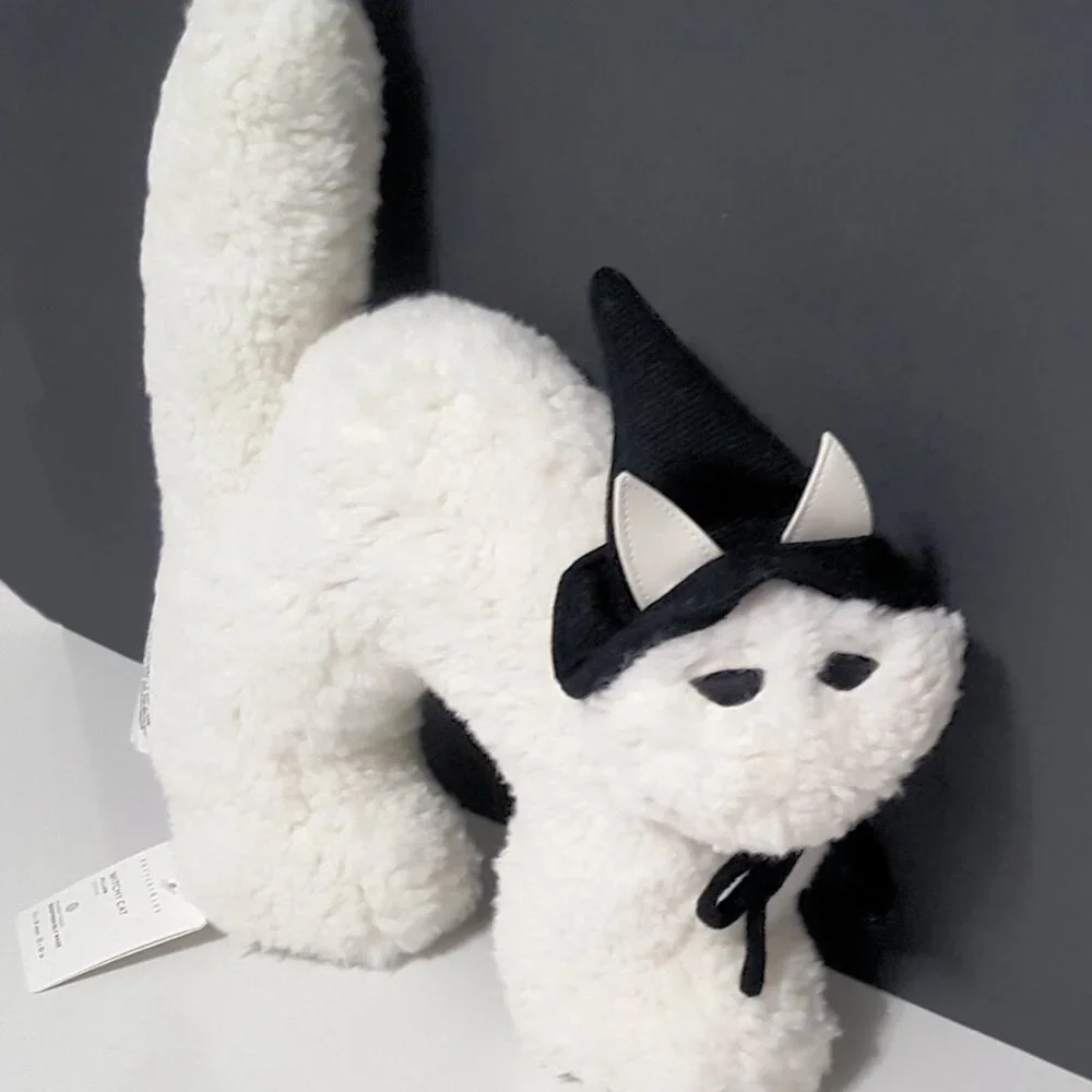 NEW RARE Pottery Barn Halloween Witchy Cat Shaped Pillow 13